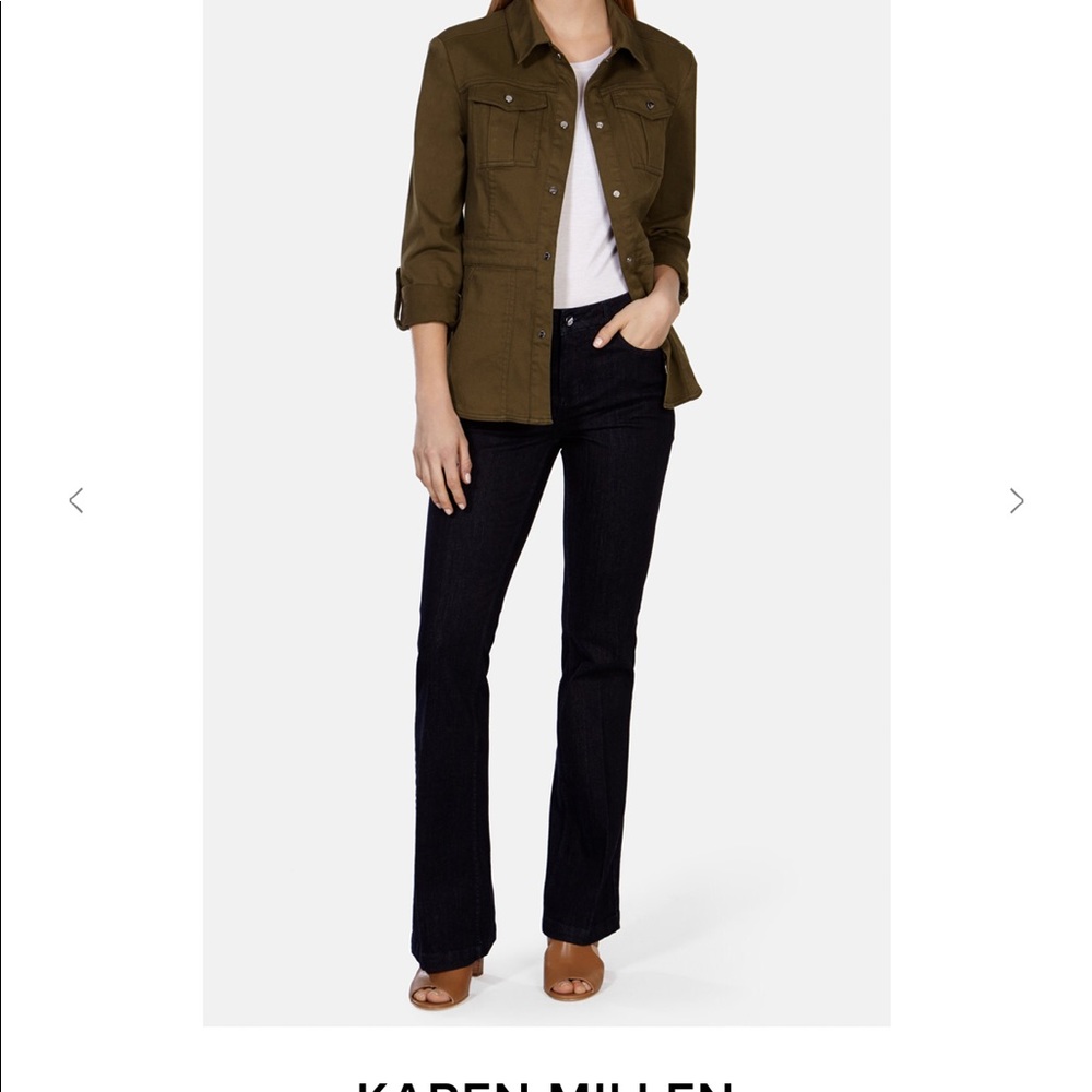 Karen millen khaki shirt in xs
